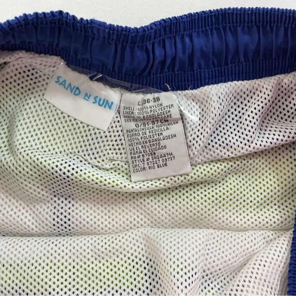 Stylish Blue and Green Men's Board Shorts - Picture 4 of 7